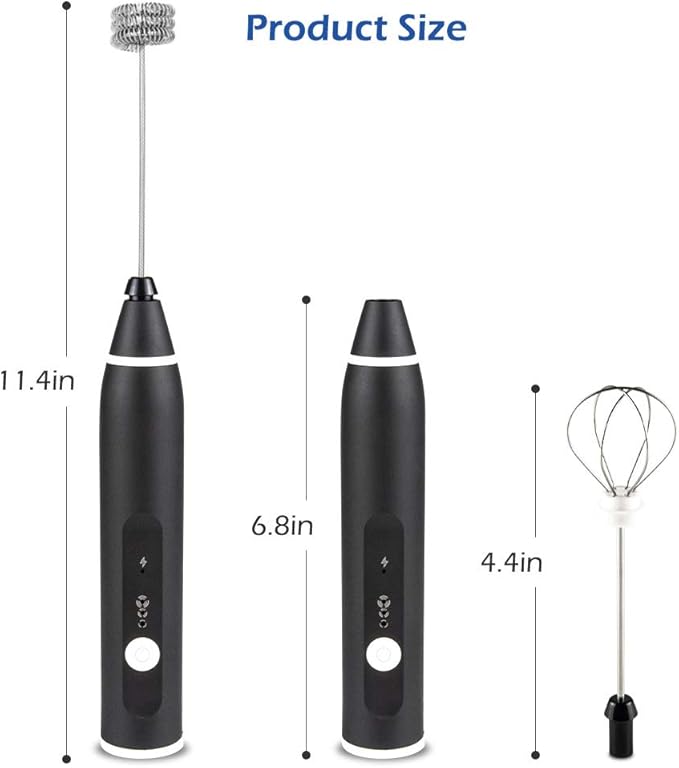 Handheld Milk Frother – USB Rechargeable, 3-Speed