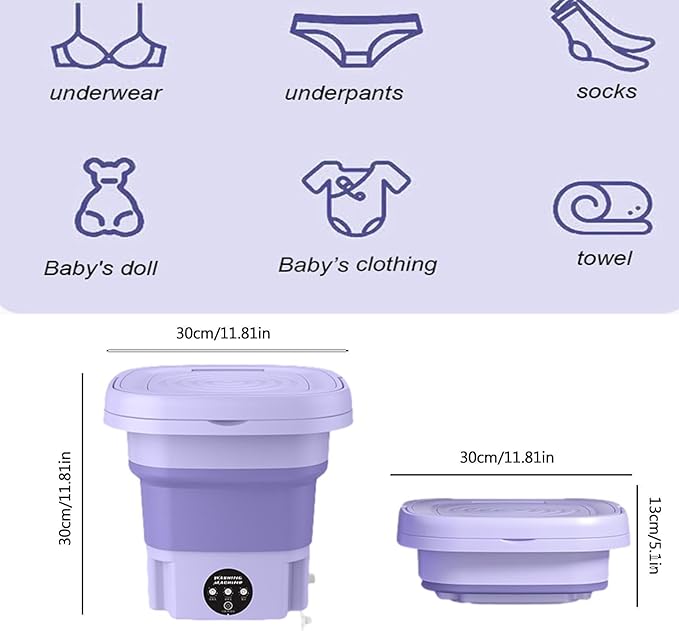 8L Foldable Portable Washing Machine, Semi-Automatic