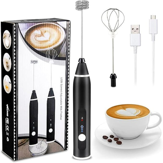 Handheld Milk Frother – USB Rechargeable, 3-Speed