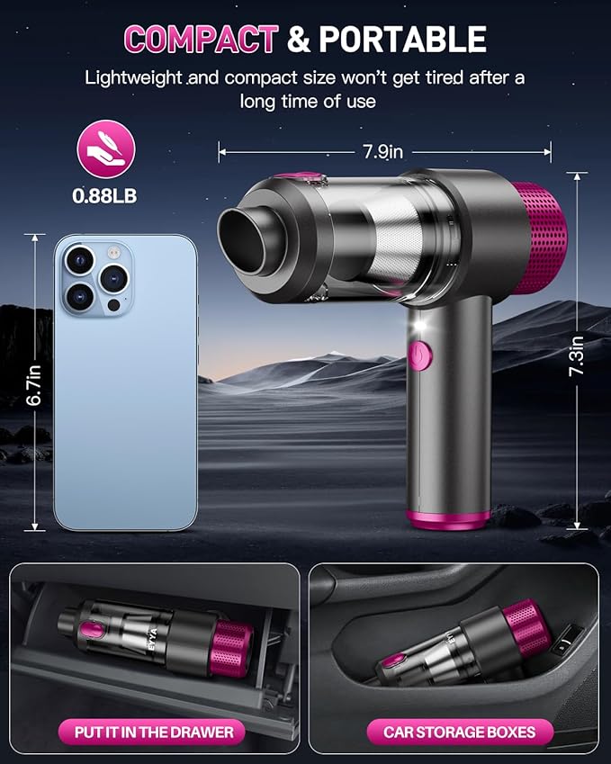 EYYA Cordless Handheld Car Vacuum – 15000PA, 4-in-1