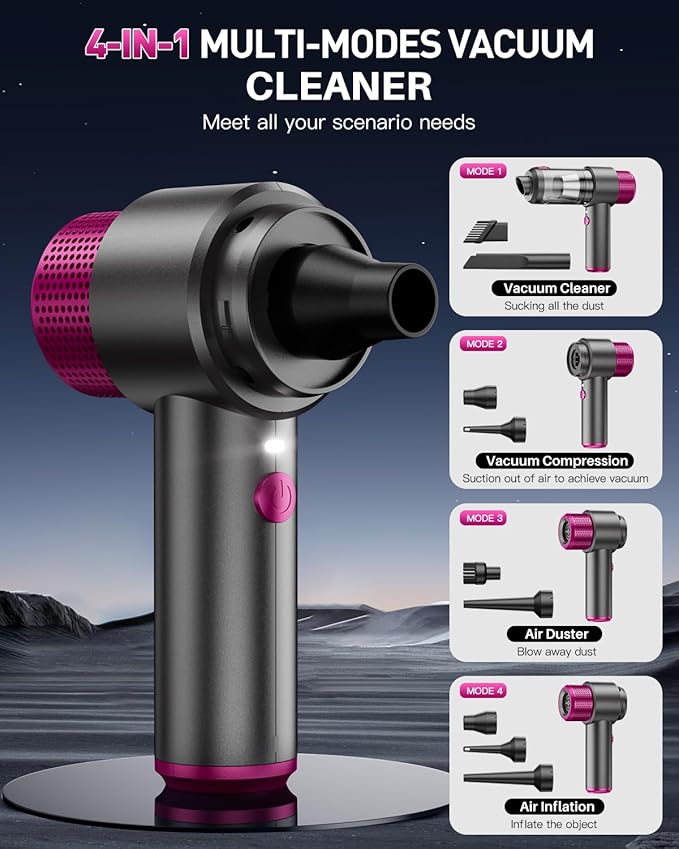 EYYA Cordless Handheld Car Vacuum – 15000PA, 4-in-1