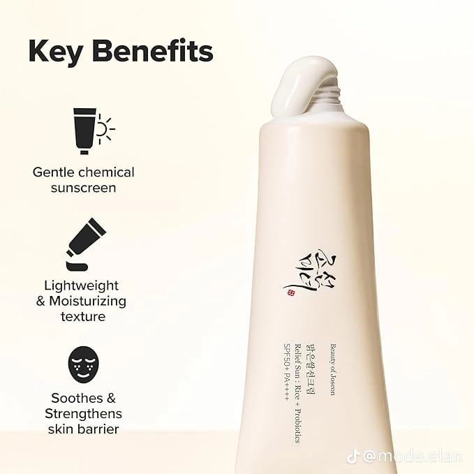 Beauty of Joseon Relief Sun SPF50+ PA++++ – Rice + Probiotics Lightweight Sunscreen